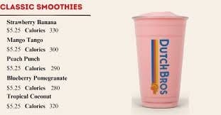 Dutch Bros Smoothies Menu with Prices 2025 4 Strawberry Smoothie