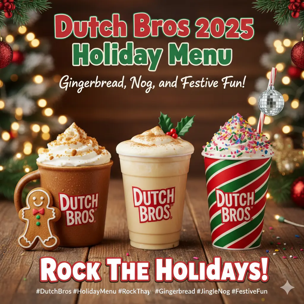 Dutch Bros 2025 Holiday Menu: Gingerbread, Nog, and Festive Fun 1 Dutch Bros 2025 Holiday Menu Gingerbread Nog and Festive Fun
